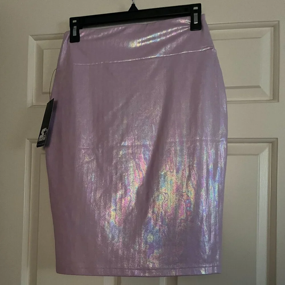 STARTER Pink Holographic skirt NWT M